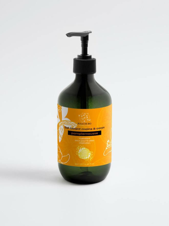 Gel lavant mains et corps hydratant à la bétaïne et à l'extrait de myrtille pour un nettoyage doux sans dessécher.